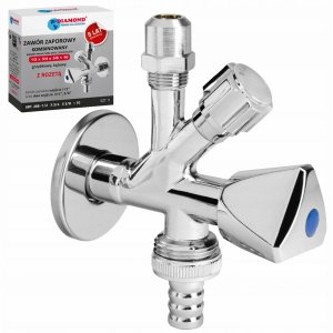 ZAWÓR KUREK DO BATERII PRALKI ZMYWARKI KOMBI KOMBINOWANY 1/2''x3/4''x3/8'' DIAMOND ART.268.1/2X3/4X3/8|}10