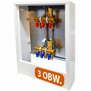 ROZDZIELACZ 3 OBWODY MOSIĘŻNY DO OGRZEWANIA SZAFKA ZAWORKI PEX ALUPEX 16mm