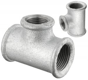 TRÓJNIK REDUKCYJNY OCYNKOWANY OCYNK W/W 3/4x1/2x3/4 CAL DN20x15 ŻELIWNY