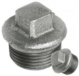 KOREK OCYNK GWINT 1 DN25 ZAŚLEPKA KAPA STAL Z OBRZEŻEM ŻELIWNY OCYNKOWANY