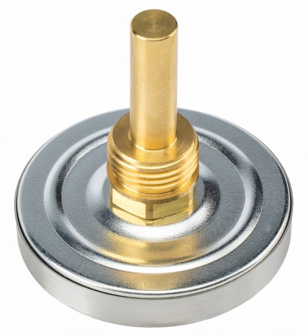 TERMOMETR BIMETALOWY 1/2" TARCZOWY 0-120°C GWINT 1/2" AXIALNY 63MM WKRĘCANY
