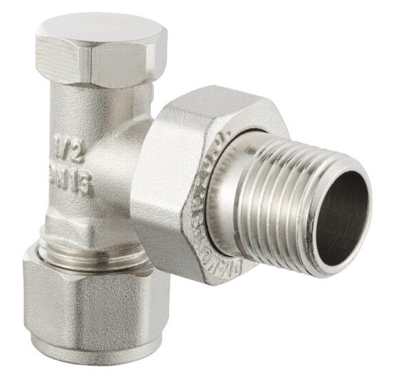 ZAWÓR GRZEJNIKOWY POWROTNY ODCINAJĄCY KĄTOWY FI 1/2" Ø 16 PEX