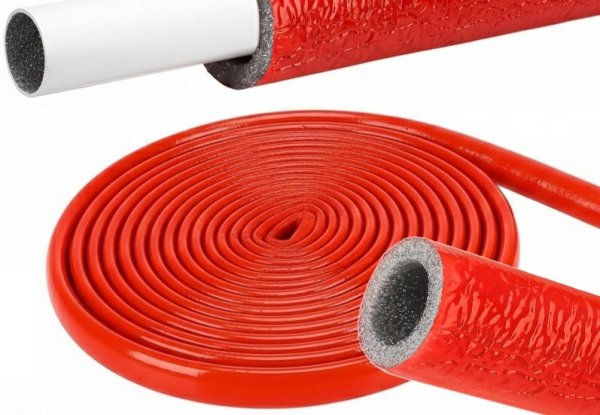 IZOLACJA OTULINA NA RURĘ PEX MIEDZIANĄ FI 22/6mm CZERWONA W KRĘGU KRĄG 10m