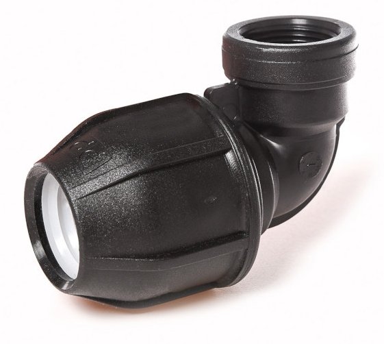 Kolano Skręcane PE fi 25 x 1/2&quot; GW do RURY WĘŻA ZŁĄCZKA Do Nawadniania
