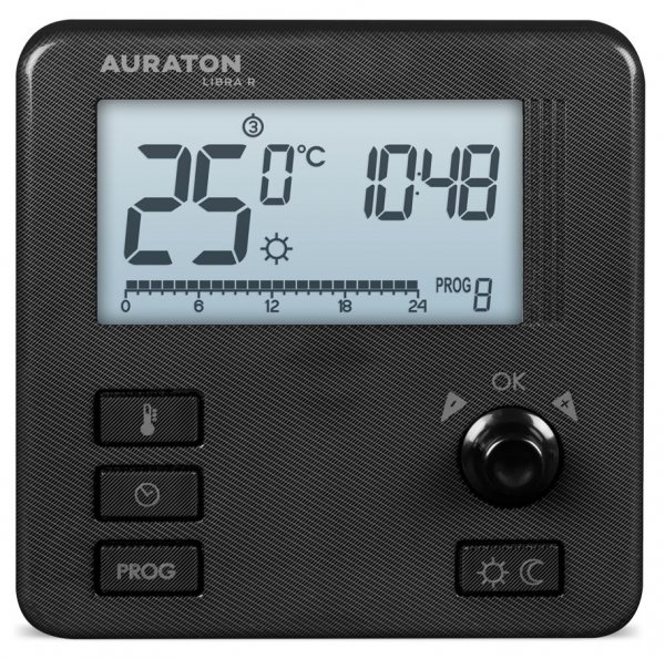 AURATON LIBRA R CZARNY TYGODNIOWY BEZPRZEWODOWY REGULATOR TERMOSTAT
