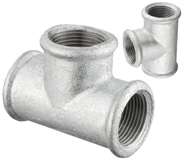 TRÓJNIK OCYNKOWANY OCYNK W/W 2 CALE DN50 2" RÓWNOPRZELOTOWY ŻELIWNY