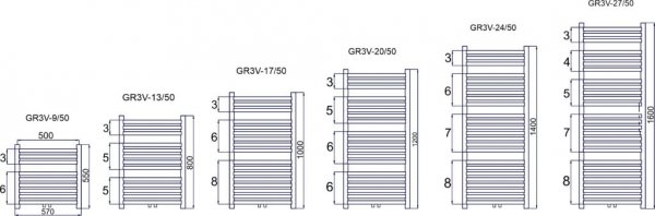 GRZEJNIK ŁAZIENKOWY DRABINKA 1200X570 CZARNY MAT 727W DIAMOND GR3-20/50.CZ.