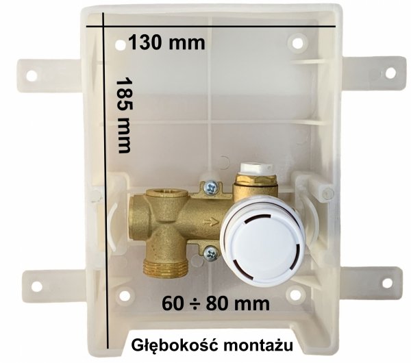 OGRANICZNIK RTL 3/4 ZAWÓR DO PODŁOGÓWKI PODTYNKOWY GŁOWICA BOX KASETOWY