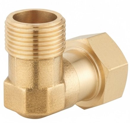 ŚRUBUNEK PÓŁŚRUBUNEK RÓWNOPRZELOTOWY MOSIĘŻNY Z USZCZELKĄ 3/4" DN20 KĄTOWY