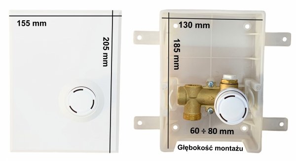 OGRANICZNIK RTL 3/4 ZAWÓR DO PODŁOGÓWKI PODTYNKOWY GŁOWICA BOX KASETOWY