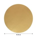 Podkład krążek pod tort ZŁOTY gładki 26cm - 10 szt