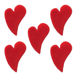 Dekoracja na tort cukrowe SERCA krzywe duże 5szt