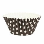 Papilotki Cupcake Polka podst. 50/40 h - BRĄZOWE 10szt