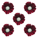 Duże kwiaty cukrowe na tort CHABER 5szt bordowe