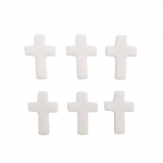 Cukrowa dekoracja na tort KRZYŻE BIAŁE małe 6szt