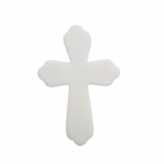 Cukrowa dekoracja na tort BIAŁY PŁASKI KRZYŻ komunia 10cm (10szt)