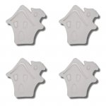 Cukrowa dekoracja na tort SZARY DOMEK HALLOWEEN 4,5cm (8 x 4szt)
