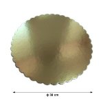 Podkład pod tort okrągły ZŁOTY KARBOWANY 38 cm