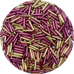 Posypka Cukrowa Pałeczki Makaroniki Różowo-Złote 20g