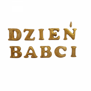 Cukrowe Literki - DZIEŃ BABCI | Dekoracja na Torty 1  komplet