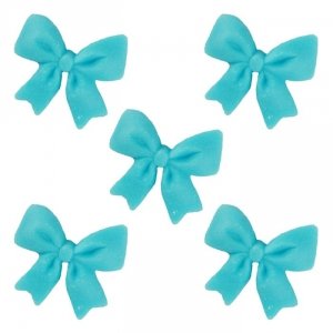 Kokardki cukrowe na tort 3,5cm niebieskie 5szt