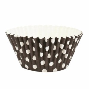 Papilotki Cupcake Polka podst. 50/40 h - BRĄZOWE 10szt