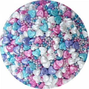 Posypka cukrowa Candy Kisses 20g – różowa dekoracja do ciast i tortów