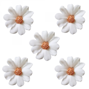 Duże kwiaty cukrowe na tort STOKROTKA 5szt białe