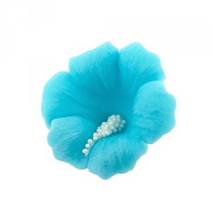 Cukrowy HIBISKUS kwiatek z masy cukrowej - NIEBIESKI 1szt