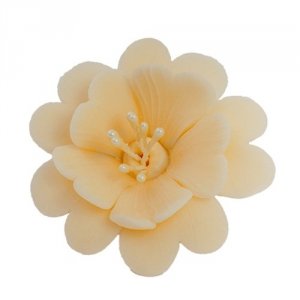 FUKSJA kwiat cukrowy na tort 6,5cm ECRU 1szt 