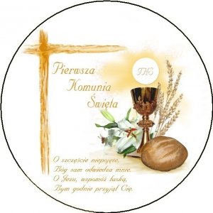 Opłatek na tort komunijny okrągły Bochen - 12 szt