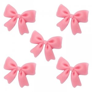 Kokardki cukrowe na tort 3,5cm różowe 5szt