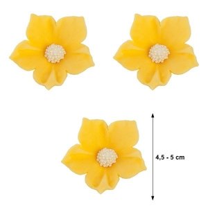 Duże kwiaty cukrowe na tort CLEMATIS 3szt żółte