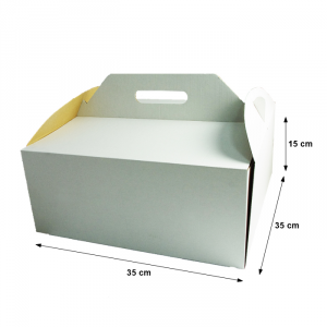 Pudełko karton z rączką na tort ciasto 35x35X15 cm - 10szt