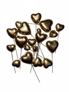 Toppery do dekoracji SERCA ZŁOTE 20 szt.