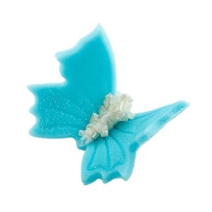 Motylki Cukrowe na Tort Średnie NIEBIESKIE 3D 5 szt