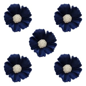 Duże kwiaty cukrowe na tort CHABER 5szt granatowe
