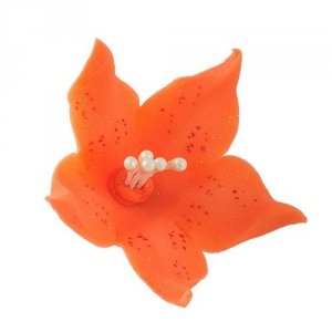 Cukrowa LILIJKA kwiatek z masy cukrowej - 1szt POMARAŃCZOWA