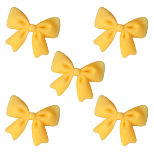 Kokardki cukrowe na tort 3,5cm żółte 5szt