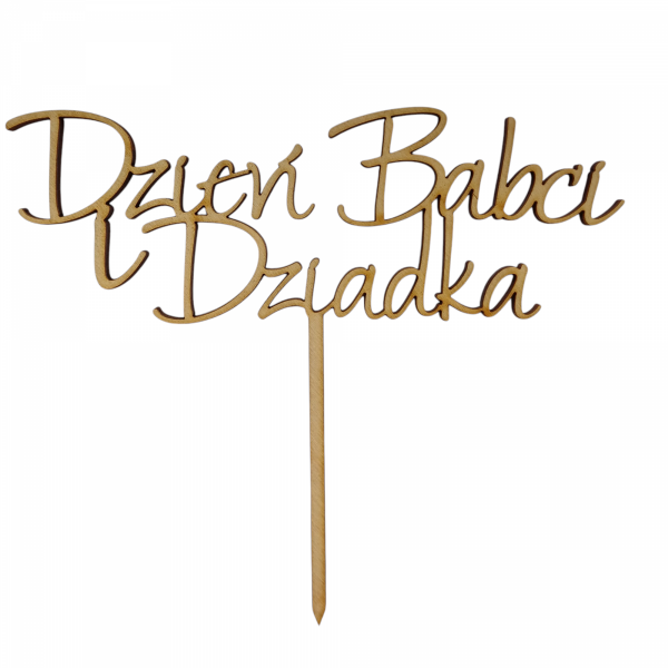 Drewniana Dekoracja TOPPER na Tort Bentocake Dzień Babci i Dziadka