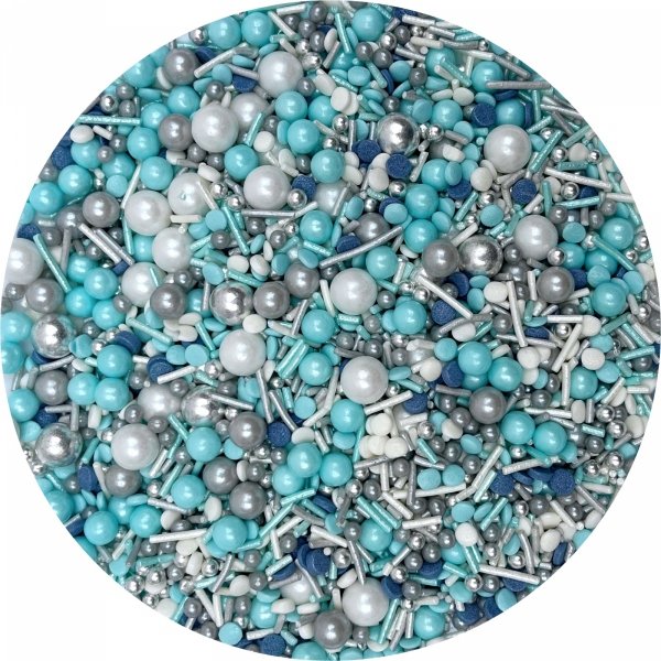 Posypka cukrowa FROZEN 100 g – zimowa dekoracja w odcieniach niebieskiego i bieli