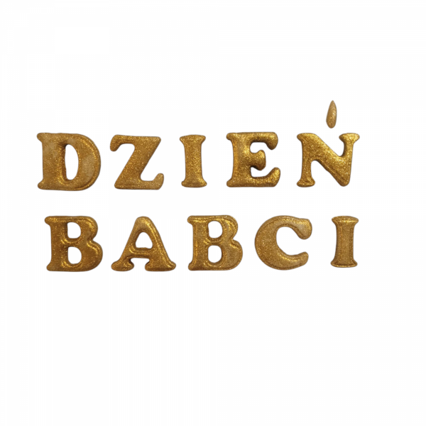 Cukrowe Literki - DZIEŃ BABCI | Dekoracja na Torty 1  komplet