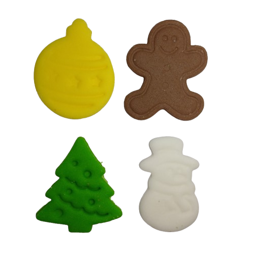 Dekoracja Cukrowa na Tort Muffinki ŚWIĄTECZNA Bombka Choinka 4szt.