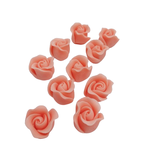 Cukrowe MINI RÓŻE różyczki łososiowe 10szt 