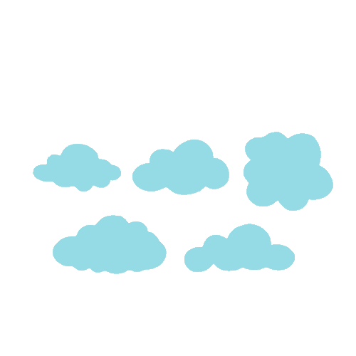 Dekoracja cukrowa CHMURKI NIEBIESKIE - na tort, muffinki, cupcake 5 szt.