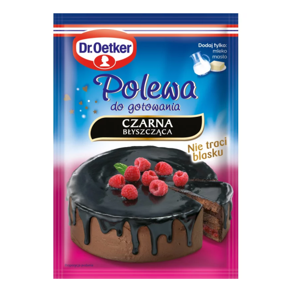 Polewa do ciast i tortów CZARNA błyszcząca 77g - Dr.Oetker