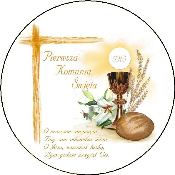 Opłatek na tort komunijny okrągły Bochen - 12 szt