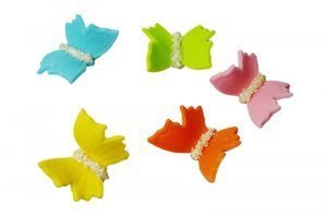 Motylki Cukrowe na Tort MAŁE MIX KOLOROWY 3D 5 szt