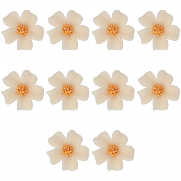 Kwiatki cukrowe na tort NIEZAPOMINAJKA 10szt ecru