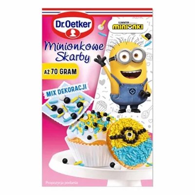 Posypka cukrowa na tort MINION mix minionkowe skarby 70g - Dr.Oetker